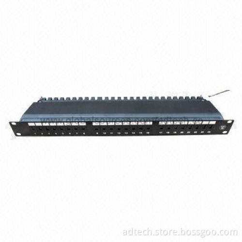 Cat6A Patch Panel, UTP 24-port 1U